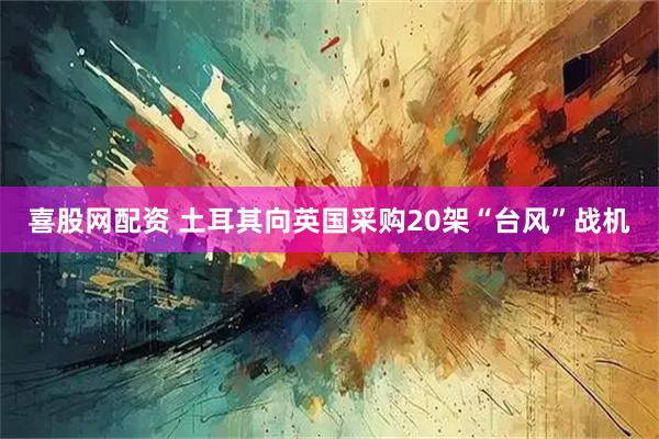 喜股网配资 土耳其向英国采购20架“台风”战机